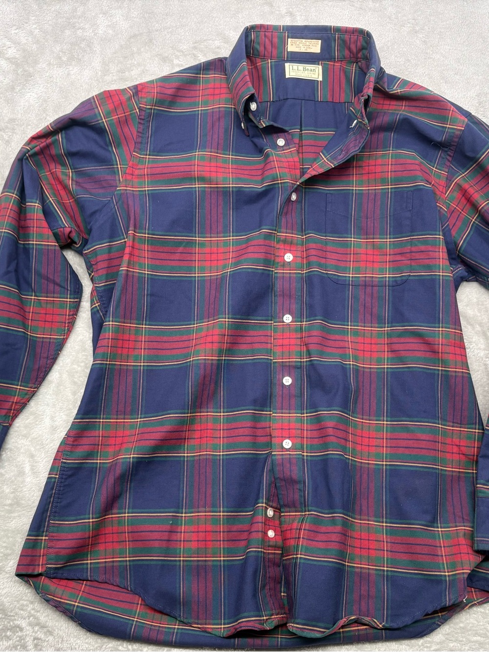Vintage LL Bean Flannel Shirt Mens Size XL Plaid Tartan Button Down 17-35